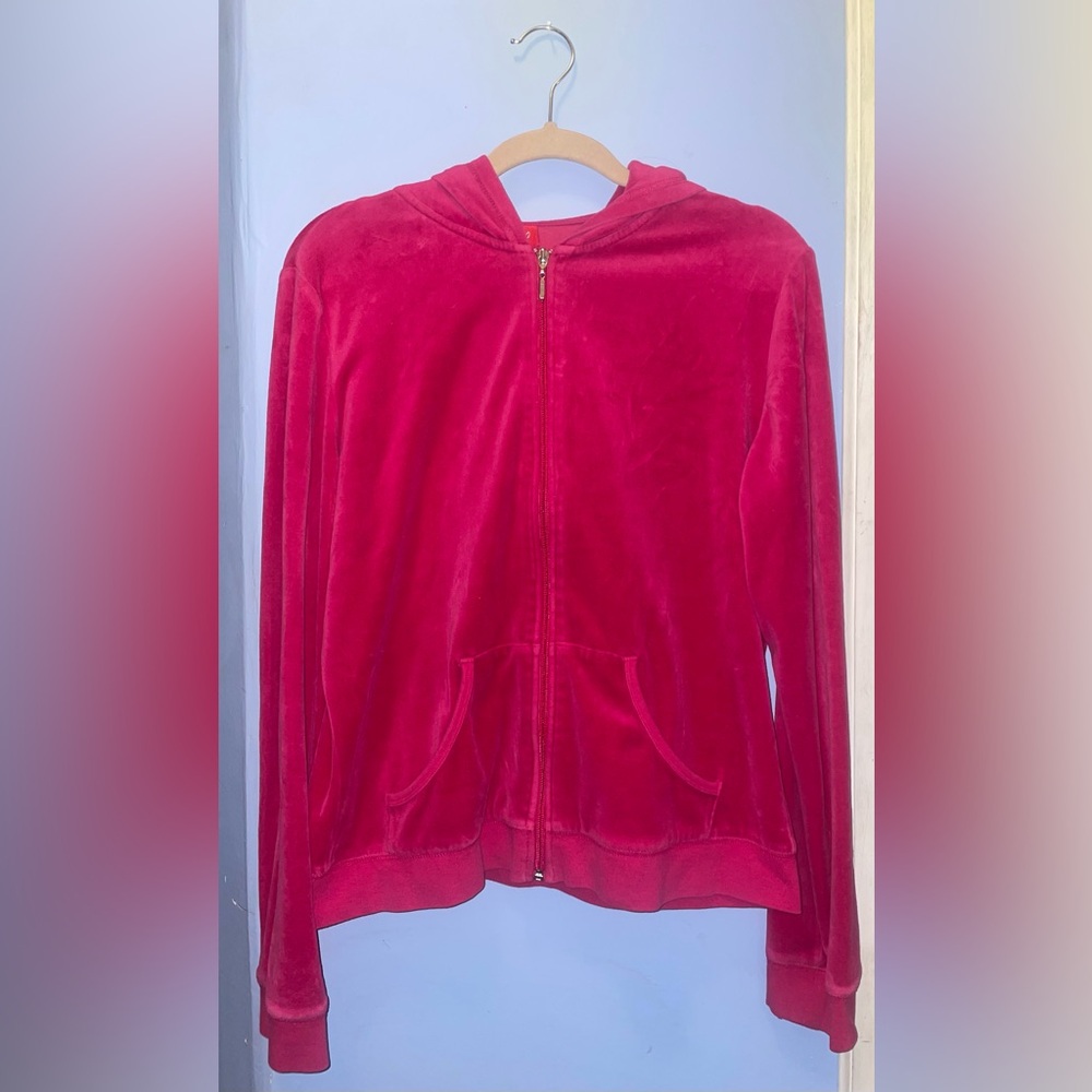 Pink Velvet Zip up Hoodie